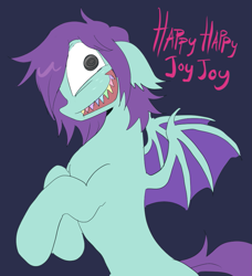 Size: 869x951 | Tagged: safe, artist:rainbowteeth, oc, oc only, oc:lenz, bat pony, pony, bat wings, sharp teeth, teeth, wings