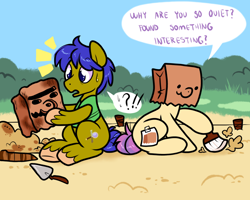 Size: 1250x1000 | Tagged: safe, artist:paperbagpony, oc, oc:paper bag, fake cutie mark, surprised, unshorn fetlocks