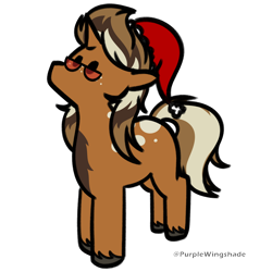 Size: 3000x3000 | Tagged: safe, artist:purple wingshade, oc, oc only, oc:macchiato, pony, unicorn, christmas, hat, holiday, horn, santa hat, solo