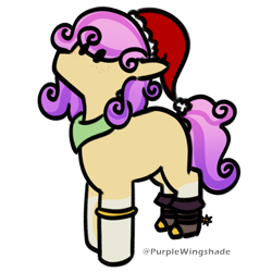 Size: 3000x3000 | Tagged: safe, artist:purple wingshade, oc, oc only, oc:quickdraw, pony, christmas, hat, holiday, santa hat, solo