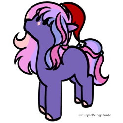 Size: 3000x3000 | Tagged: safe, artist:purple wingshade, oc, oc only, oc:crescent moonlight, earth pony, pony, christmas, hat, holiday, santa hat, solo