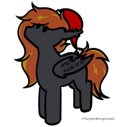 Size: 3000x3000 | Tagged: safe, artist:purple wingshade, oc, oc only, oc:shadow trail, bat pony, pony, christmas, hat, holiday, santa hat