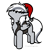 Size: 3000x3000 | Tagged: safe, artist:purple wingshade, oc, oc only, oc:silver edge, bat, bat pony, hybrid, pegasus, pony, christmas, hat, holiday, santa hat, solo