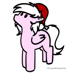 Size: 3000x3000 | Tagged: safe, artist:purple wingshade, oc, oc only, oc:feather spread, pegasus, pony, christmas, hat, holiday, santa hat, solo