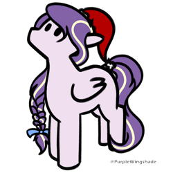 Size: 3000x3000 | Tagged: safe, artist:purple wingshade, oc, oc only, oc:azure serenity, pegasus, pony, christmas, hat, holiday, santa hat, solo