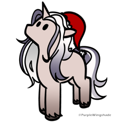 Size: 3000x3000 | Tagged: oc name needed, safe, artist:purple wingshade, oc, oc only, pony, unicorn, christmas, hat, holiday, horn, oc unknown, santa hat, solo