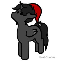 Size: 3000x3000 | Tagged: safe, artist:purple wingshade, oc, oc only, oc:halo, alicorn, pegasus, pony, unicorn, christmas, hat, holiday, horn, santa hat, solo