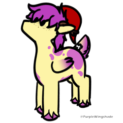 Size: 3000x3000 | Tagged: safe, artist:purple wingshade, oc, oc only, oc:purple wingshade, deer, hybrid, original species, pegasus, pony, christmas, hat, holiday, santa hat, solo