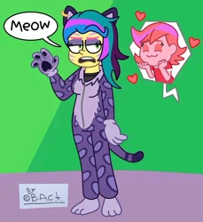 Size: 535x583 | Tagged: safe, artist:garybaldor, posey bloom, windy, human, equestria girls, g4, g5, cat ears, clothes, costume, equestria girls-ified, eyeshadow, female, g5 to equestria girls, g5 to g4, generation leap, humanized, makeup, signature