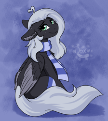 Size: 1985x2218 | Tagged: safe, artist:decemberbreeze, oc, oc only, pegasus, pony, clothes, pegasus oc, scarf, solo, striped scarf