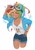 Size: 2480x3508 | Tagged: safe, artist:qi55413072, kotobukiya, rainbow dash, human, equestria girls, g4, bishoujo, bracelet, clothes, cutie mark on clothes, goggles, goggles on head, humanized, jewelry, kotobukiya rainbow dash, looking at you, multicolored hair, orange eyes, shirt, simple background, smiling, smiling at you, solo, vest, white background, wings