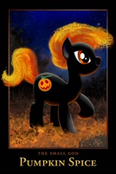 Size: 668x1000 | Tagged: safe, artist:lee moyer, earth pony, god, grimdark in the description, jack-o-lantern, personification, pumpkin, pumpkin spice, stars