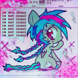 Size: 2598x2598 | Tagged: safe, artist:ieatedyuripizza, oc, oc only, pegasus, pony, braid, braided tail, green coat, ms paint, multicolored mane, solo, tail, twin braids