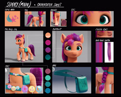 Size: 5048x4053 | Tagged: safe, sunny starscout, earth pony, pony, g5, my little pony: a new generation, official, absurd resolution, concept art, female, mare, reference sheet, solo