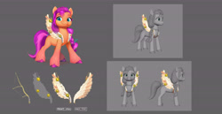 Size: 6000x3089 | Tagged: safe, sunny starscout, earth pony, pony, g5, my little pony: a new generation, official, concept art, fake wings, female, mare, solo