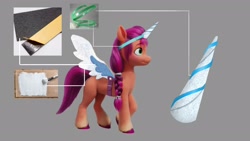 Size: 1920x1080 | Tagged: safe, sunny starscout, earth pony, pony, g5, my little pony: a new generation, official, concept art, fake horn, fake wings, female, mare, solo