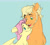 Size: 2953x2647 | Tagged: safe, artist:chub-wub, applejack, fluttershy, earth pony, pegasus, pony, g4, alternate hairstyle, beard, blue background, cute, duo, duo male, facial hair, freckles, gay, jackabetes, looking at each other, looking at someone, male, moustache, nuzzling, one eye closed, open mouth, ship:appleshy, shipping, shyabetes, simple background, size difference, t4t, trans fluttershy, trans male, transgender, wink