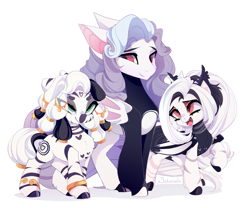 Size: 6000x5000 | Tagged: safe, artist:xsatanielx, oc, oc only, oc:dark von marvranes, oc:love potion, oc:nightlight snow, bat pony, zebra, bat pony oc, female, male