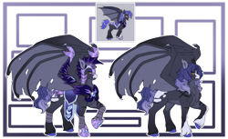 Size: 1280x783 | Tagged: safe, artist:malinraf1615, oc, oc:rainstorm, bat pony, pony, armor, male, night guard armor, scar, solo, stallion