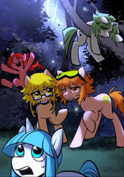 Size: 739x1048 | Tagged: safe, alternate version, artist:不可食用eat, pony, alan becker, ambiguous gender, animator vs animation, blue (alan becker), green (alan becker), outdoors, ponified, red (alan becker), rule 85, the second coming, yellow (alan becker)