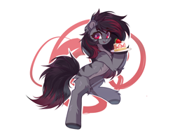 Size: 3950x3067 | Tagged: safe, artist:jfrxd, oc, oc only, pony, concave belly, countershading, female, food, mare, simple background, solo, strawberry, white background