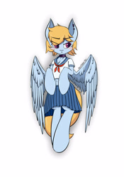 Size: 3500x5000 | Tagged: safe, alternate version, artist:yufebwifbi, oc, oc only, oc:gale spark, pegasus, pony, clothes, female, mare, sailor uniform, simple background, solo, uniform, white background, wings