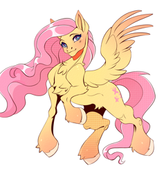 Size: 1594x1678 | Tagged: safe, artist:1an1, fluttershy, pegasus, pony, g4, simple background, solo, white background