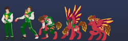 Size: 7697x2452 | Tagged: safe, artist:atcpony, oc, oc only, human, pegasus, pony, human to pony, pegasus oc, solo, transformation, transformation sequence