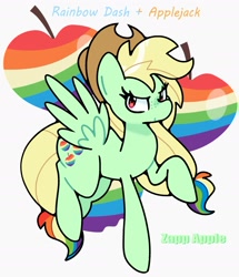 Size: 1803x2101 | Tagged: safe, artist:kindakismet, pegasus, pony, applejack's hat, cowboy hat, fusion, fusion:appledash, fusion:applejack, fusion:rainbow dash, hat, solo