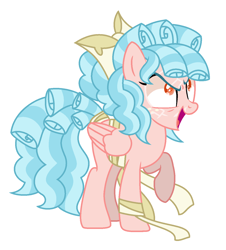 Size: 1224x1354 | Tagged: safe, artist:amicasecretuwu, cozy glow, pegasus, pony, g4, adult, bow, crazy face, crazy glow, curly hair, curly mane, faic, future, hair bow, insanity, older, older cozy glow, red eyes, ribbon, simple background, what if, white background