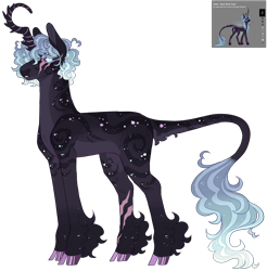 Size: 2807x2848 | Tagged: safe, artist:emalajissda, artist:sleepy-nova, oc, oc only, oc:navara, pony, unicorn, blue eyelashes, blue mane, blue pupils, blue tail, cloven hooves, coat markings, colored belly, colored ears, colored eyelashes, colored hooves, colored horn, colored pinnae, colored pupils, colored sclera, commission, countershading, curly mane, curly tail, curved horn, eye clipping through hair, eye scar, eyebrows, eyebrows visible through hair, facial markings, facial scar, female, female oc, fetlock tuft, frown, gradient legs, gradient mane, gradient tail, gray sclera, high res, hooves, horn, lacrimal caruncle, leg markings, leg stripes, leonine tail, long neck, long tail, looking back, male, mare, mare oc, missing cutie mark, oc redesign, pale belly, profile, purple hooves, purple sclera, scar, shiny hooves, short mane, simple background, slit pupils, snip (coat marking), socks (coat markings), solo, sparkles, sparkly coat, sparkly legs, sparkly mane, sparkly tail, spiked horn, stallion, standing, striped horn, stripes, swirls, swirly markings, tail, tail fluff, tail markings, tall ears, thick neck, thin tail, transparent background