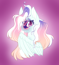 Size: 1272x1394 | Tagged: safe, artist:furtoodie, oc, oc only, oc:dawn stars, pegasus, pony, bust, female, gradient background, mare, portrait, solo