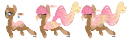 Size: 3029x951 | Tagged: safe, artist:furtoodie, oc, oc only, oc:sundae morning, pegasus, pony, female, mare, reference sheet, simple background, solo, transparent background