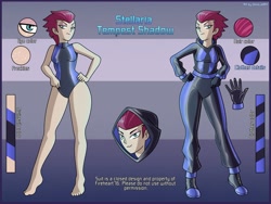 Size: 2500x1875 | Tagged: safe, artist:devillustart, oc, oc only, oc:tempest shadow(prisoners of the moon), human, equestria girls, g4, alternate universe, clothes, couple, fireheart76's latex suit design, gloves, humanized, humanized oc, latex, latex boots, latex gloves, latex suit, prisoners of the moon, rubber, rubber gloves, rubber suit