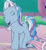 Size: 1014x1107 | Tagged: safe, screencap, razzaroo, snowflake (g3), pony, a charming birthday, g3, cropped, eyes closed, laughing, multicolored mane, multicolored tail, open mouth, outdoors, pink tail, snow, solo focus, tail