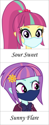 Size: 282x720 | Tagged: safe, editor:brokenadam, sour sweet, sunny flare, equestria girls, g4, face mask, mask