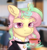 Size: 2894x3054 | Tagged: safe, artist:jjsh, oc, oc only, pony, unicorn, blurry background, bust, clothes, colored eyebrows, colored eyelashes, colored pupils, costume, cup, cute face, ear fluff, female, high res, horn, horn ring, indoors, looking at you, magic, magic aura, mare, pink eyelashes, pink pupils, portrait, real life background, ring, solo, teacup