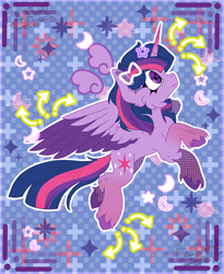 Size: 2342x2862 | Tagged: safe, artist:bryonythewolf, part of a set, twilight sparkle, alicorn, pony, g4, colored wings, concave belly, female, horn, mare, outline, profile, side view, solo, spread wings, tail, twilight sparkle (alicorn), two toned wings, unshorn fetlocks, white outline, wings