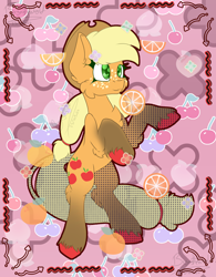 Size: 2342x3000 | Tagged: safe, artist:bryonythewolf, part of a set, applejack, earth pony, pony, g4, applejack's hat, cheek fluff, chest fluff, cowboy hat, female, freckles, hat, mare, solo, unshorn fetlocks