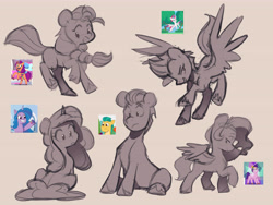 Size: 6000x4500 | Tagged: safe, artist:chub-wub, hitch trailblazer, izzy moonbow, pipp petals, sunny starscout, zipp storm, earth pony, pegasus, pony, unicorn, g5, my little pony: tell your tale, spoiler:g5, spoiler:my little pony: tell your tale, :p, absurd resolution, cute, female, horn, male, mane five, mane stripe sunny, mare, pipp is short, raised hoof, screencap reference, sitting, size difference, sketch, spread wings, stallion, tongue out, wings