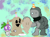 Size: 1398x1042 | Tagged: safe, madame leflour, mr. turnip, rocky, sir lintsalot, golem, g4, my little pony: friendship is magic, party of one, bucket, cup, flour, plate, rock, turnip