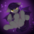 Size: 3609x3554 | Tagged: safe, alternate character, alternate version, artist:empress-twilight, oc, oc only, oc:specter, bat pony, pony, bat pony oc, belly, belly button, butt, chest fluff, colored pupils, colored wings, commission, dock, dock fluff, ear fluff, ear tufts, eyebrows, eyebrows visible through hair, fangs, featureless crotch, floppy ears, gradient background, gradient eyes, gray coat, gray hooves, high res, hock fluff, hoof fluff, leg fluff, looking at you, lying down, male, male oc, on back, plot, purple mane, purple tail, purple wings, raised hoof, shiny mane, shiny tail, slit pupils, smiling, smiling at you, solo, sparkles, spread legs, spread wings, spreading, stallion, stallion oc, tail, thin, tongue out, two toned wings, unshorn fetlocks, wings, ych result, yellow eyes, yellow pupils