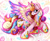 Size: 1280x1047 | Tagged: safe, artist:woonborg, gameloft, princess cadance, alicorn, g4, chest fluff, crown, ear fluff, jewelry, rainbow power, regalia, solo