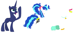 Size: 1089x489 | Tagged: safe, artist:painterede, princess luna, alicorn, pony, between dark and dawn, g4, my little pony: friendship is magic, 80s princess luna, alternate hairstyle, base, bracelet, clothes, concave belly, female, jewelry, leg warmers, mare, necklace, ponytail, simple background, slender, thin, white background