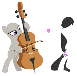 Size: 671x661 | Tagged: safe, artist:painterede, octavia melody, earth pony, pony, g4, base, bipedal, cello, female, lidded eyes, mare, musical instrument, simple background, solo, white background