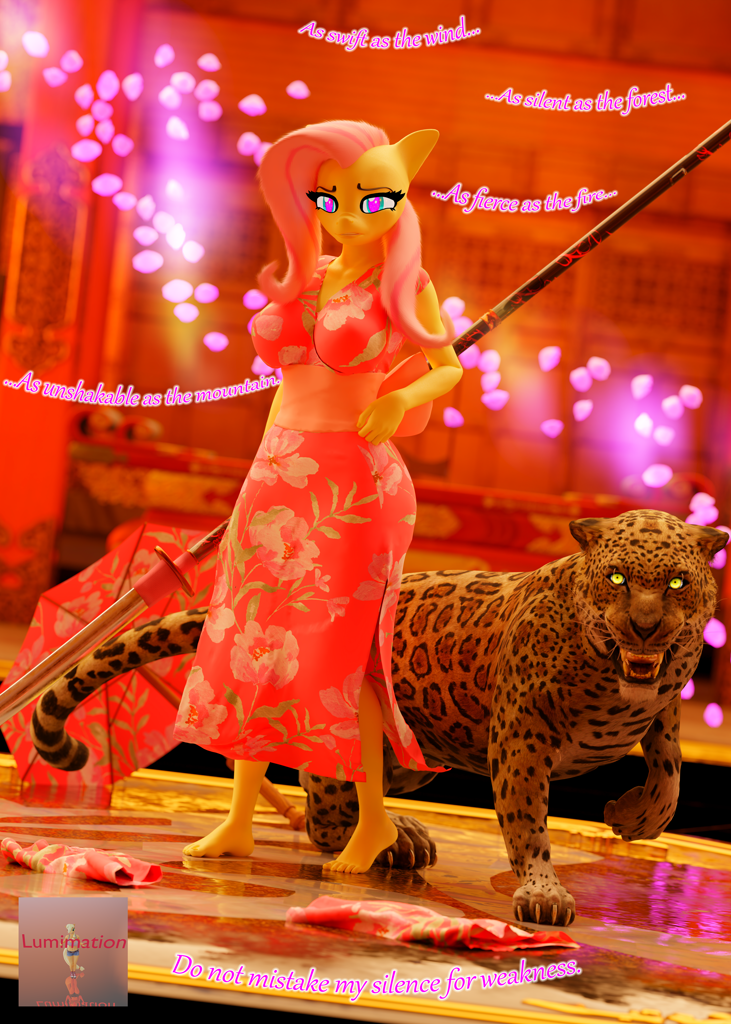 3498854 safe, artist lumimation, fluttershy, big cat, jaguar