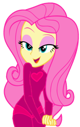 Size: 678x1080 | Tagged: safe, artist:rosasmitt, fluttershy, human, equestria girls, g4, bedroom eyes, female, latex, latex suit, open mouth, open smile, seductive, sexy, simple background, smiling, solo, transparent background, wetsuit