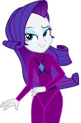 Size: 1649x2509 | Tagged: safe, artist:rosasmitt, rarity, human, equestria girls, g4, bedroom eyes, female, grin, latex, latex suit, seductive, sexy, simple background, smiling, solo, transparent background, wetsuit