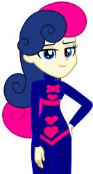 Size: 1024x1912 | Tagged: safe, artist:rosasmitt, bon bon, sweetie drops, human, equestria girls, g4, female, latex, latex suit, lidded eyes, sexy, simple background, smiling, solo, transparent background, wetsuit