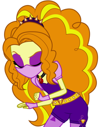 Size: 2000x2537 | Tagged: safe, artist:alicornoverlord, editor:brokenadam, adagio dazzle, equestria girls, g4, my little pony equestria girls: rainbow rocks, commission, coronavirus, covid-19, eyes closed, eyeshadow, eyeshadow edit, face mask, female, gem, high res, makeup, mask, open mouth, purple eyeshadow, simple background, siren gem, smiling, solo, vector, white background